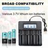 4 Slot 18650 Smart Charger with LCD Display Fast Stable And User-Friendly Ample Capacity Battery Charger 26500 AA/AAA Batteries