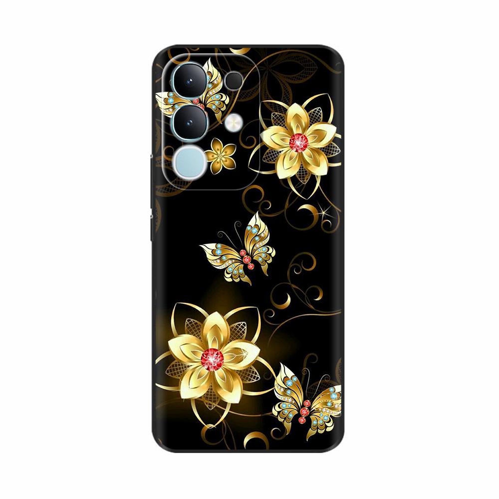 Чехол-крышка для Vivo Y29 4G 2025 Милые Цветы Мягкий Силикон Capa Чехлы для Телефона Для Vivo Y29 4G Чехол Мультяшные Ударопрочные Сумки Coque