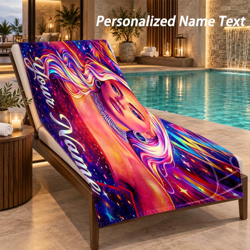 Lady Gaga Custom Name Beach Towel Large Soft Towel for Indoor Bathroom Outdoor Beach