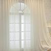Легкая роскошная газовая занавеска для гостиной, балкона, спальни, оконный экран, вышивка, белая пряжа, современный стиль