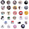 Circular Lapel Pins Cute Manga Enamel Badges Anime Metal Brooches For Women Friends Backpacks Art Hijab Avatar Clothing