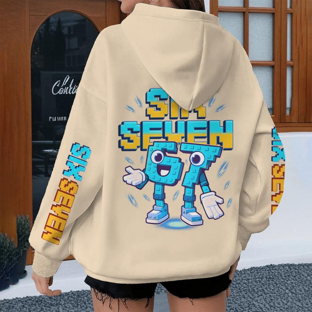 Y2K Six Seven Meme Gaming Hoodies Men Women Long Sleeve Hoody Printed with Six Seven Casual Streetwear Unisex Clothing