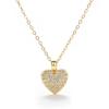 Huitan Золотистое ожерелье с подвеской в виде сердца, полностью инкрустированное кубическим цирконием, великолепные женские свадебные аксессуары, подарок на день рождения, модная бижутерия
