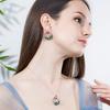 Комплект колье и серег 2018 года из чистой иглы с микро-инкрустацией цирконами, экологически чистое гальваническое покрытие