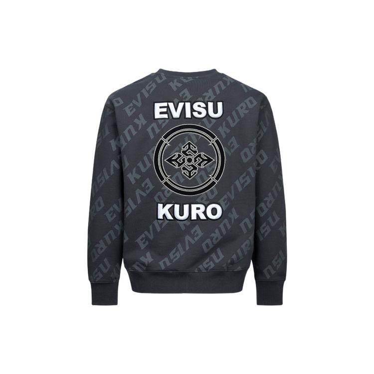 Evisu Свитшот оверсайз с принтом логотипов по всей поверхности AW23 Мужской свитшот Темно-серый 2EAGNM3SW5158RXFL