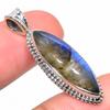 Natural Labradorite Gemstone 925 Solid Sterling Silver Gift Pendant 1.46" S2j70