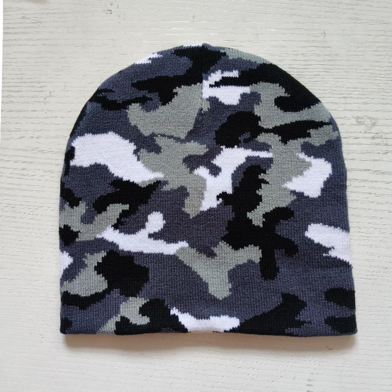 Camouflage Knit Beanie Warm Winter Outdoor Casual Hat Men Women