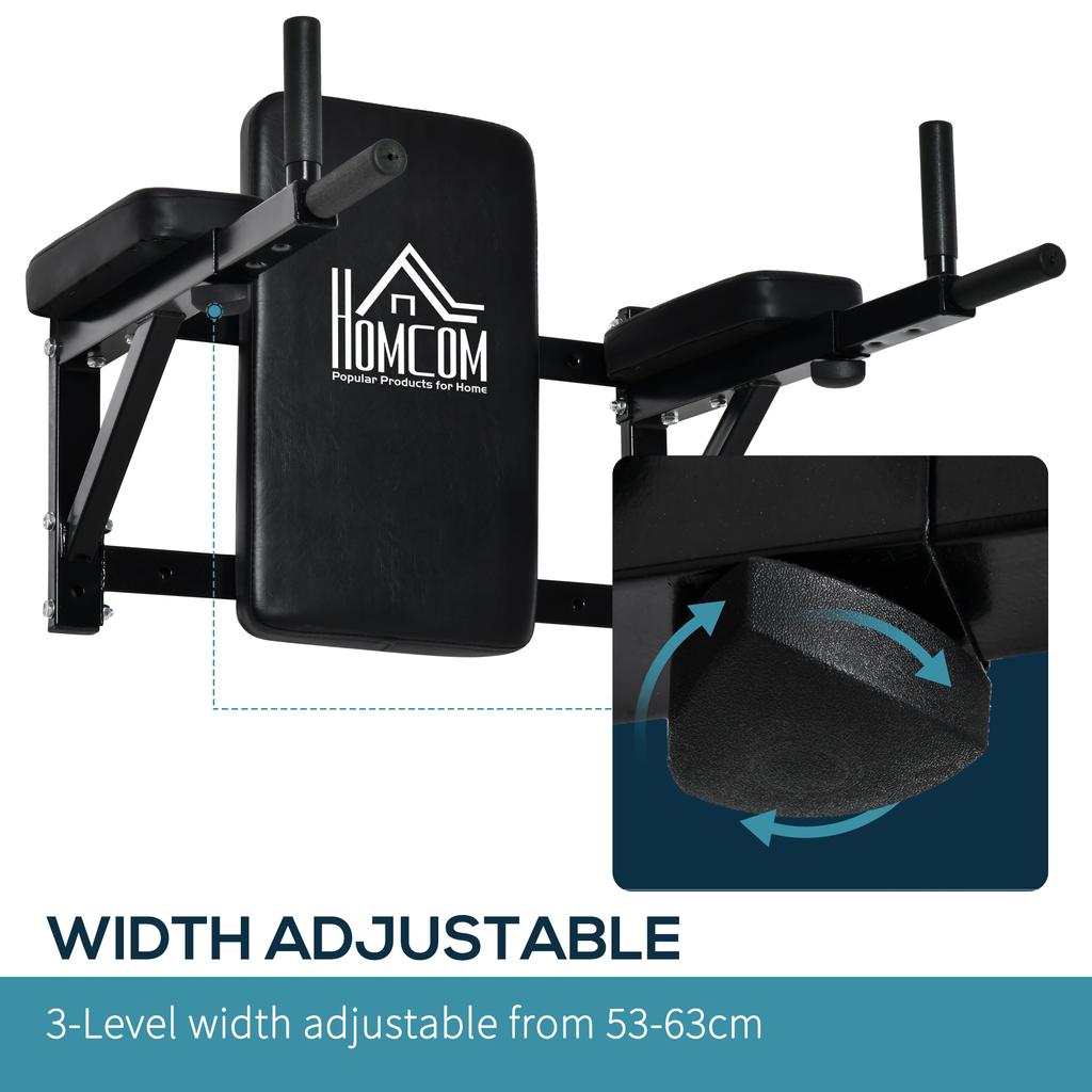 Wall Mounted Dip Station Knee Leg Raise Chin Up Pull Up Rack Home Gym Fitness Exercise Workout Bars New