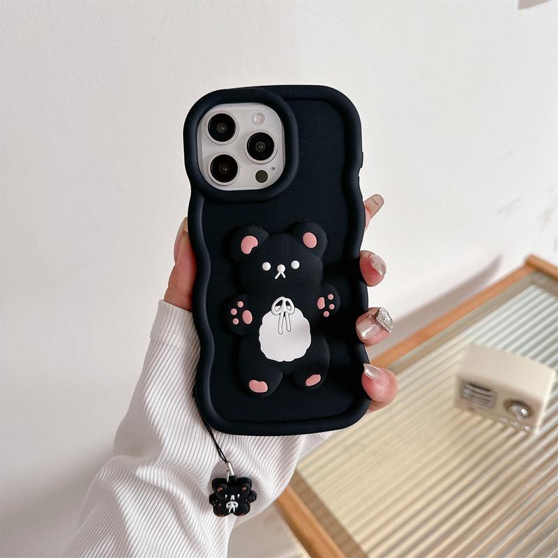 Silly Bear Rope Case For OPPO A59 A58 A57 5G A56 A55 A54 A52 4G A57S A54S A53S A11S A38 A36 A5 A9 A8 A31 A32 A33 A53 2020 Cover