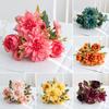 Связка искусственных цветов Искусственный букет из георгин Реалистичные искусственные цветы для цветочной композиции Украшения для свадьбы дома