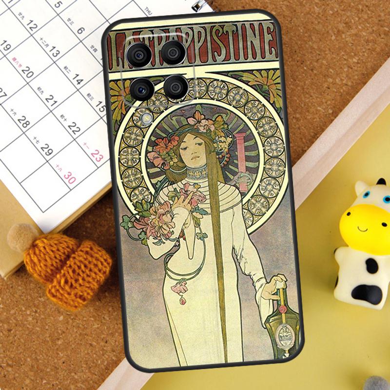 Alphonse Mucha Painted Case For Samsung Galaxy M31 M51 M21 M12 M32 M52 M20 M13 M23 M33 M53 M14 M34 M54 M30s Cover