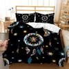 Black Background Dream Catcher Pattern Bedding Set Starry Sky Dream Catcher Quilt Cover Pillow Case 2 or 3 Pieces Soft and Comfortable Home Decoration