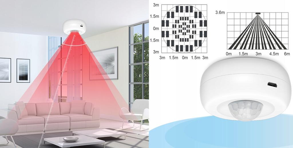 PIR LUX WiFi TUYA motion and light detector sensor