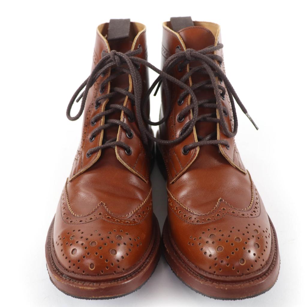 Отличные ботинки Tricker's Moulton Wingtip Country Boots Кожаные Коричневые Женские L5780 Б/у