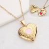 Openable Photo Picture Locket Necklace DIY Necklace Floral Heart Necklace New Friendship Necklace