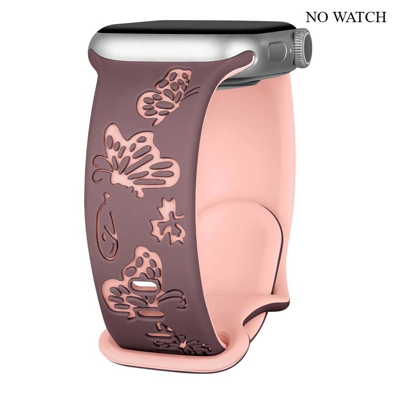 Силиконовый ремешок для Apple Watch Series 11 10 9 8 7 6 5 4 3 Для Iwatch Ultra 3/2 49мм 46мм 42мм 45-44-42-41-40-38мм Бабочка Woma
