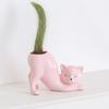 Creative Succulent Flowerpot Ceramic Animal Figurines Sculpture Cat Tail Column Flower Pot Gift