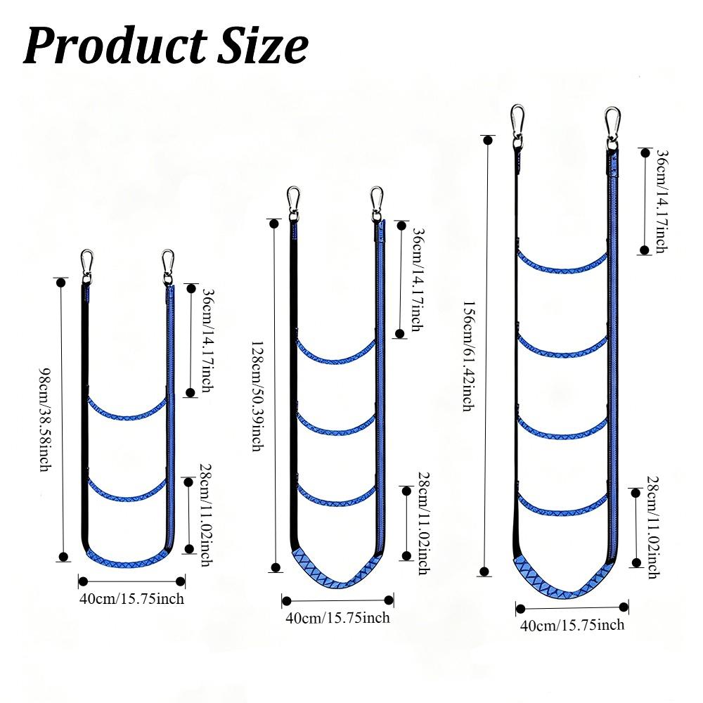 Boat Rope Ladder Heavy Duty Foldable Marine Ladder Portable Nylon Boarding Ladder for Inflatable Boat Pontoon Kayak Yacht