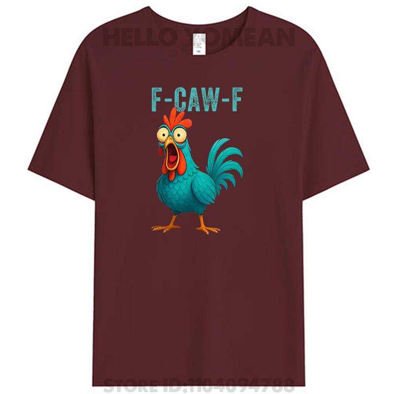 F-CAW-F Забавная Курица Петух Сельскохозяйственное Животное Юмор Птица Женская Мужская Хлопковая Футболка Повседневная Уличная Одежда Футболки Хипстерские Топы