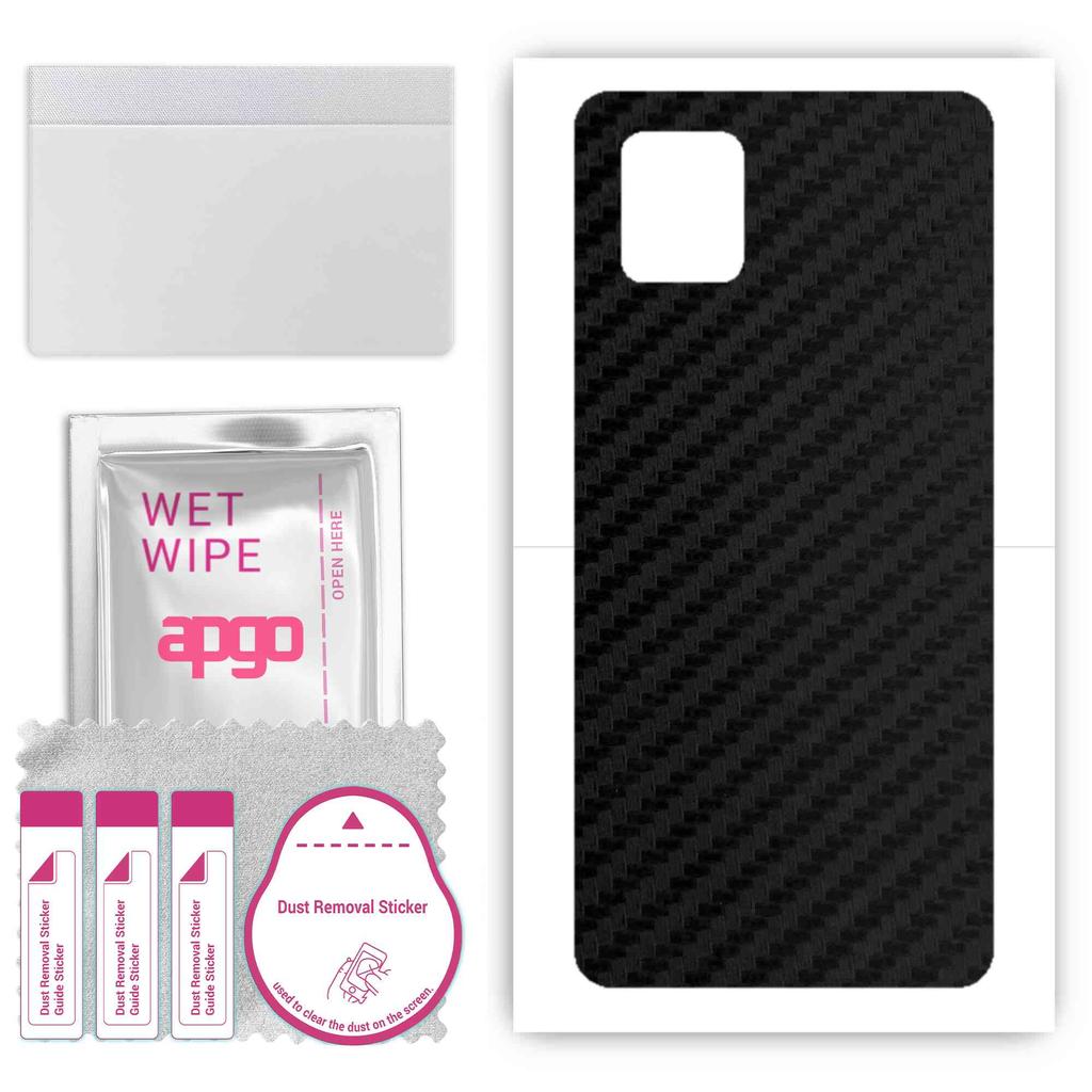 apgo Защитная наклейка-скин для задней панели, совместимая с Samsung Galaxy Note 10 Lite, Пленка-обертка, Фольга, Винил - Узор Карбон Черный