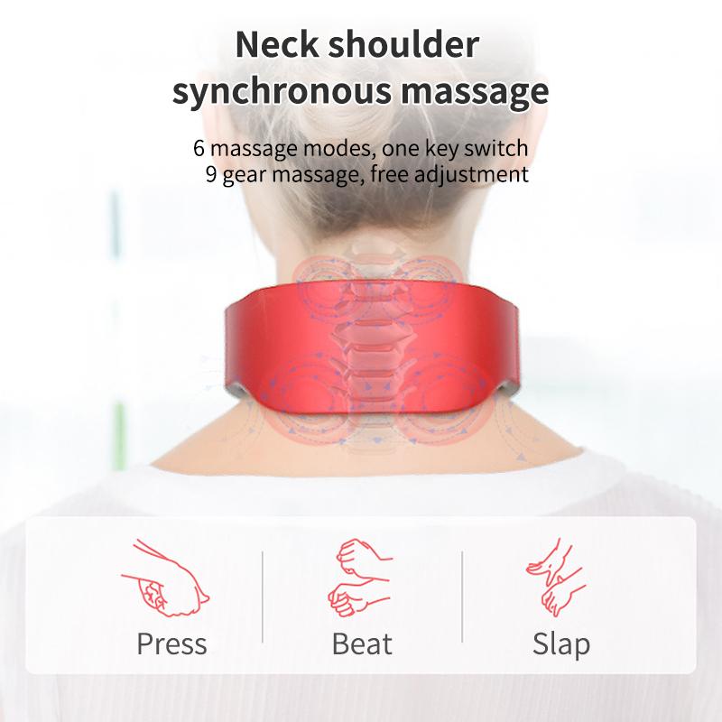 KLASVSA 3D умный электрический массажер для шеи и плеч, импульсный шейный позвонок, физиотерапевтический массаж, облегчение боли