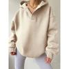 Women's Solid Color Casual Sports Loose Long-sleeved Hooded Sweatshirt