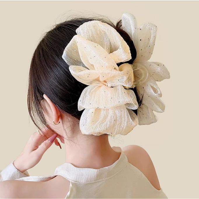 Высококачественная заколка для волос в стиле бант из жатого хлопка для женщин