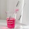 Стеклянная термостойкая трубочка в форме сердца для девочек, высококачественная стеклянная трубочка для сока, напитка, бытовая прозрачная трубочка для многоразового использования