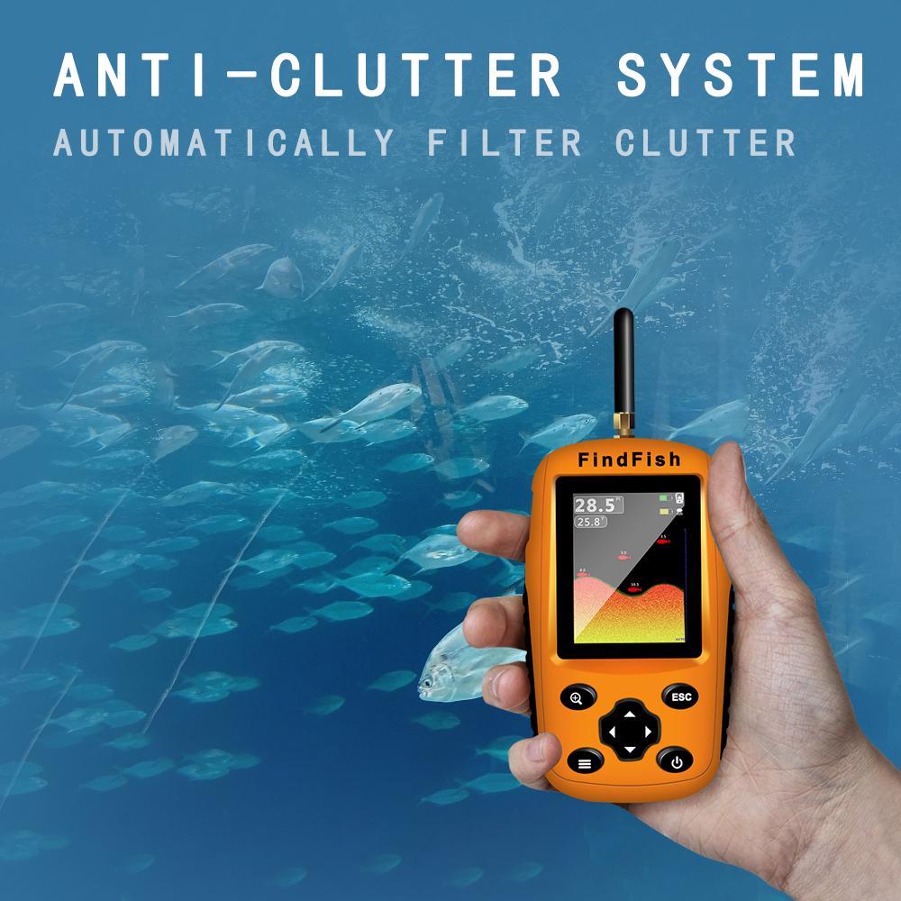 Умный портативный эхолот с проводным датчиком, комплект для эхолота для каяка, портативный эхолот с ЖК-дисплеем для каяка, лодки, подледной рыбалки