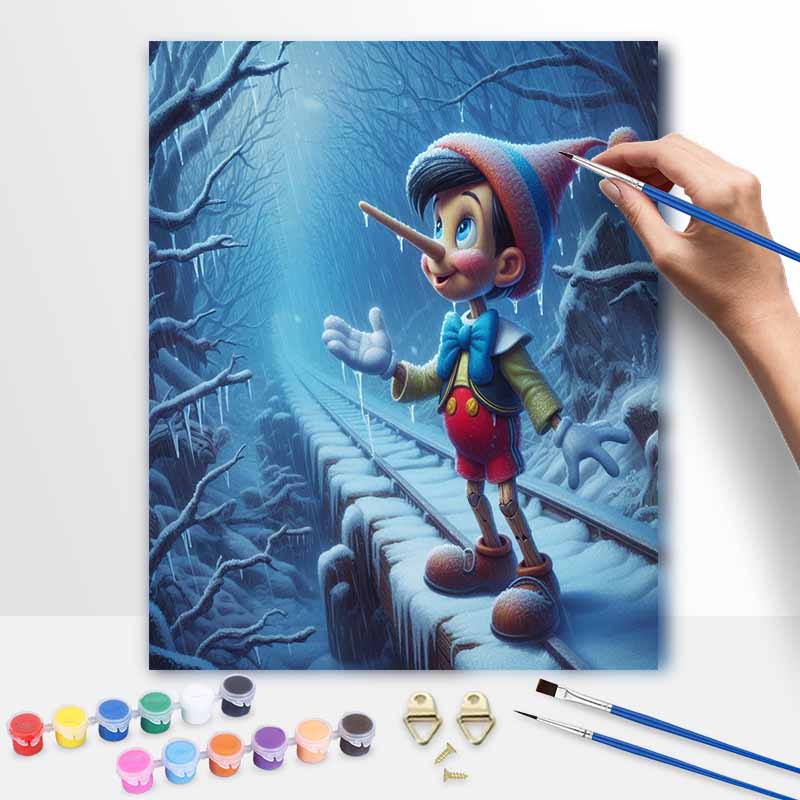 Disney Pinocchio Winter Forest Oil Painting Kit Home Bedroom Wall Decor Handmade Gift Art Crafts Supplies DIY Decoration Present 123