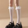 Female In Tube Socks Sweet Lolita Mid Length Socks Fashion Thin Lace Bow Socks