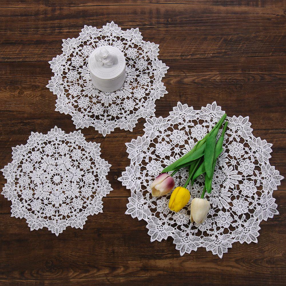 Banquet Decor Doily Lace Cotton Napkin for Kitchen Table Coasters Embroidery Table Cloth