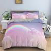 Rainbow Duvet Cover Set Colourful Cloud Rainbow Pattern 3D Polyester Comforter Cover King Full Size for Women Girl Bedding Set