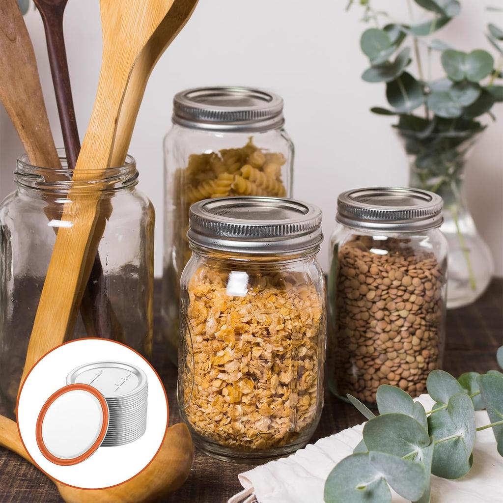 24 шт. Вакуумные крышки для банок Мейсона, Крышки для консервирования с широким горлышком, Совместимы с большинством электрических вакуумных запайщиков