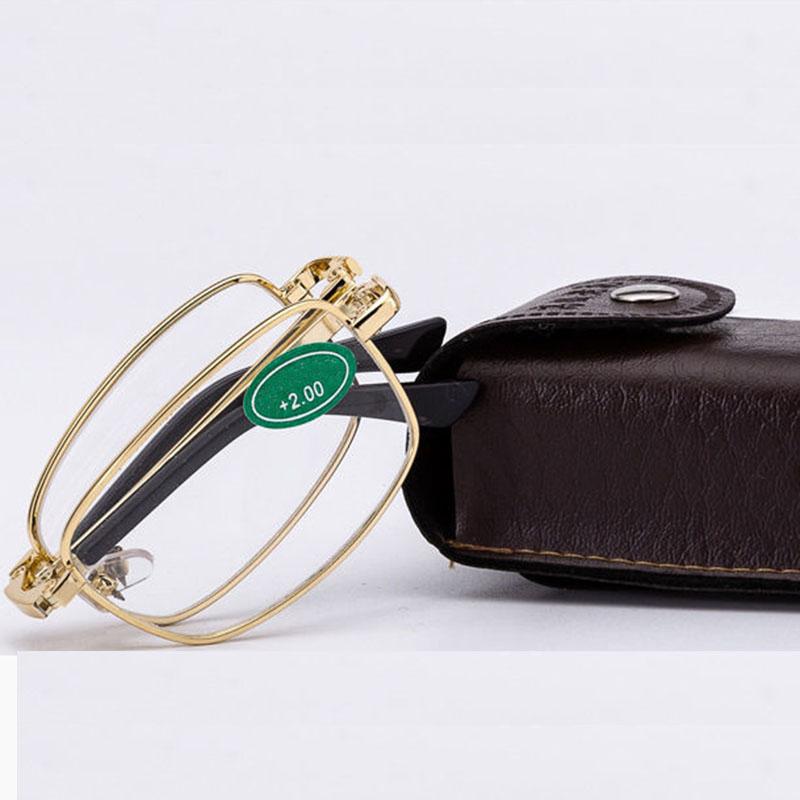 Очки для чтения с футляром, портативные женские винтажные складные очки, набор унисекс, очки