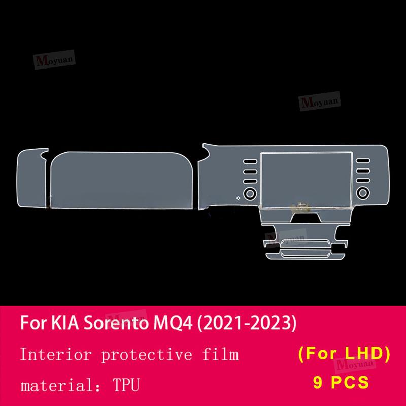 Для Kia Sorento MQ4 - Панель переключения передач автомобиля, Навигационный экран, Салон автомобиля, Защитная пленка из ТПУ, Наклейка против царапин