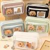 Zipper Pencil Case Capybara Pen Storage Bag Portable Pencil Box  Student