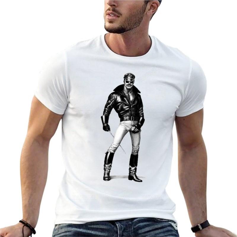 Gay Cop Toy Boy Tom Of Finland Leather Oversized TShirt Summer Unisex Clothes Cotton Streetwear Big Size Tops Tee