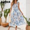 Floral Printed Halter Dresses Summer Range Dresses Casual Holiday Travel Dresses