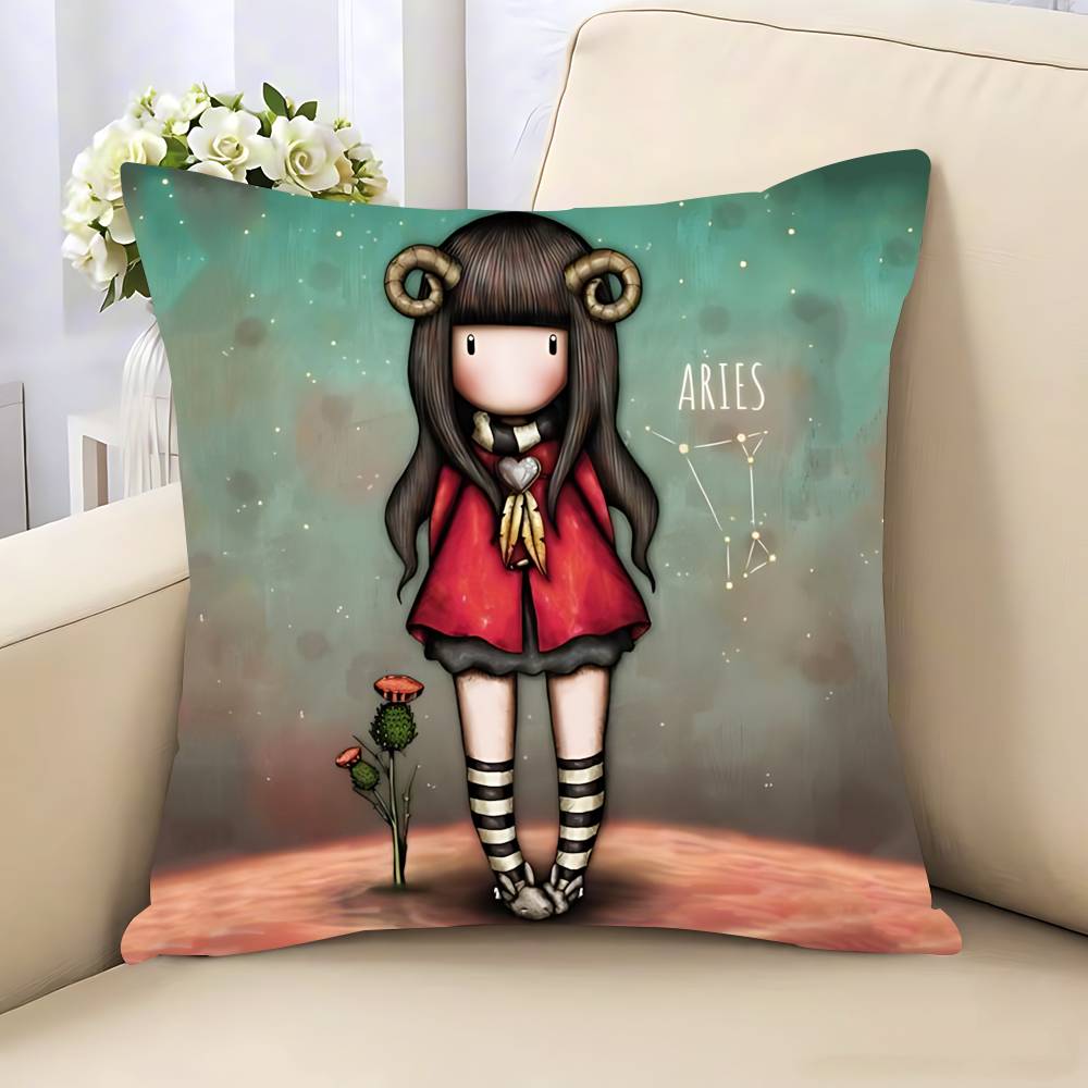 S-Santoro-Gorjuss Милая мультяшная наволочка Съемная моющаяся наволочка – Всесезонный мягкий лен