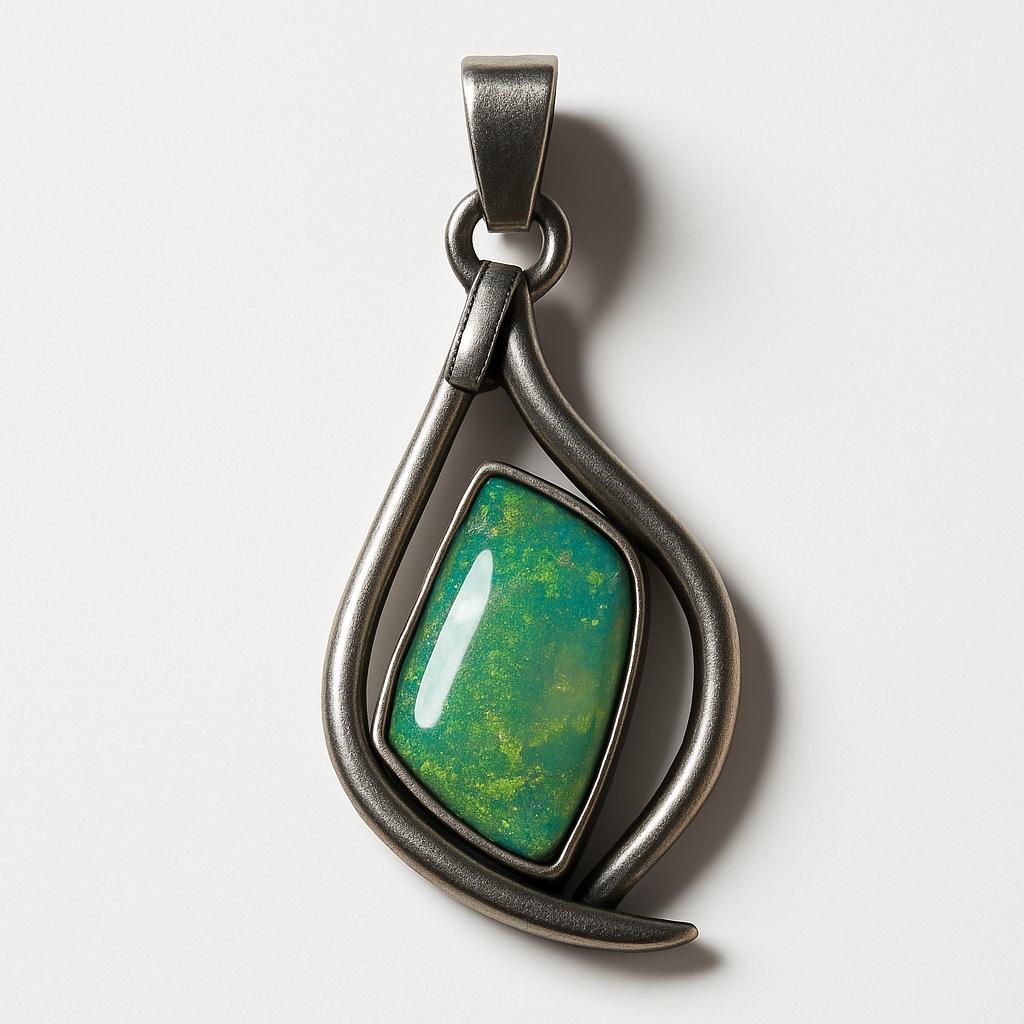 CERTIFIED Natural Australian Opal 39.75 Ct 925 Sterling Silver Fancy Pendant