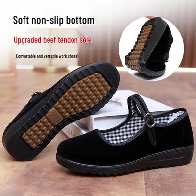 Женские тканевые туфли «Старый Пекин», мягкая нескользящая подошва, черные туфли для работы и танцев