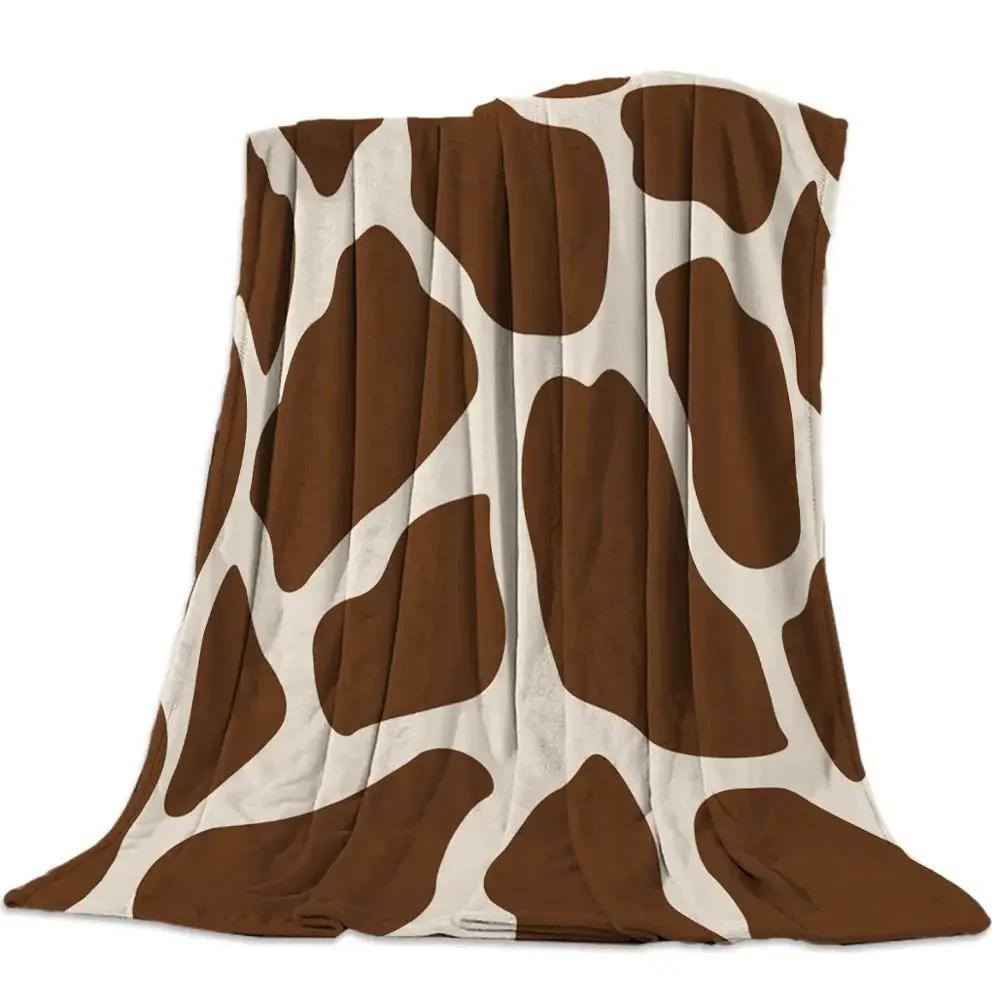 Cow Pattern Flannel Fleece Bed Blanket Bedspread Coverlet Bed Cover Soft Lightweight Warm Cozy Throw Blankets Queen King Size