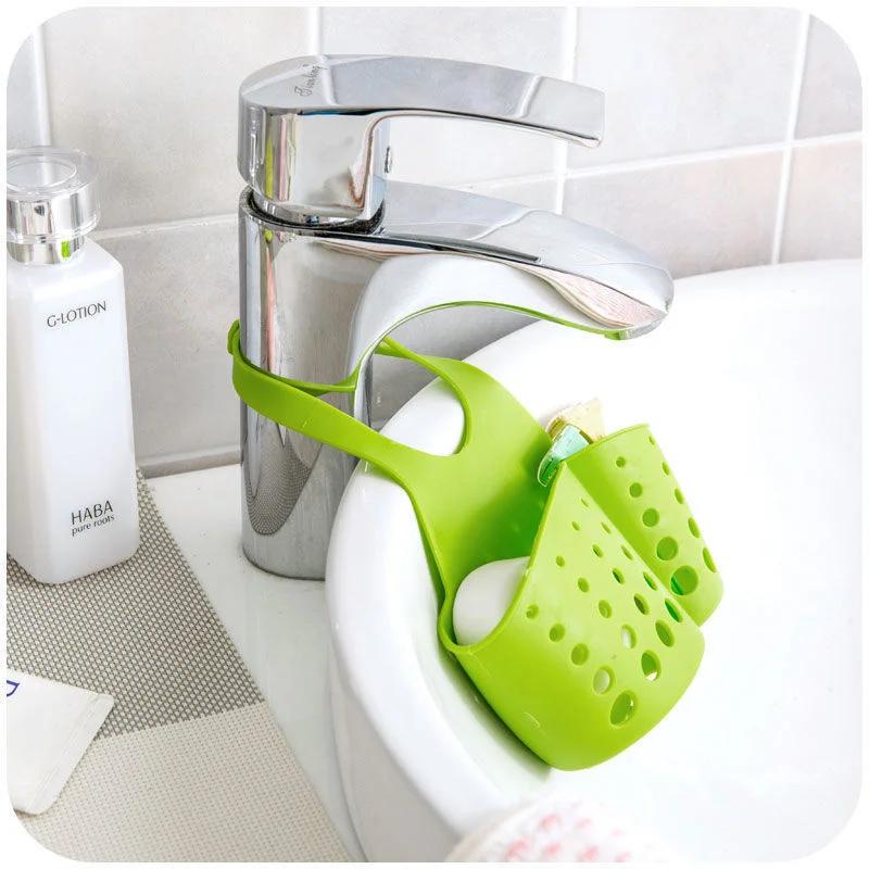 1/2/3pcs Home Storage Drain Basket Kitchen Sink Holder Adjustable Soap Sponge Shlf Hanging Drain Basket Bag Kitchen Accessories
