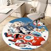 1pc Anime Cartoon Design Round Carpet - Office Chair Mat with Cute Characters, Suitable for All Seasons, Perfect for Home Decor in Living Room, Bedroo