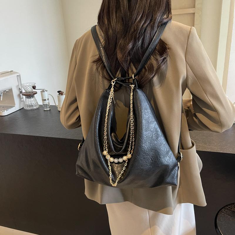 Leisure commuter tote bag women's large capacity fashion backpack multi-functional shoulder bag trend street travel backpack