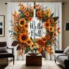 2 шт. HD гирлянда из ротанга с изображением подсолнуха на День благодарения, занавеска с зеленой и желтой завязкой, цифровая печать, стиль украшения дома, украшение