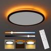 12" Dimmable LED Ceiling Light with Remote Control, 24 W 3-Color Ceiling Light with Dim Night Light 1800k Warm, Round Flush LED Ceiling Lights (Black)
