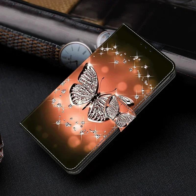 Magnetic Leather Funda For iPhone 12 Pro Max 11 X 10 XS XR 6 6S 7 8 Plus Butterfly Flower Painted Card Slots Flip Phone Cover