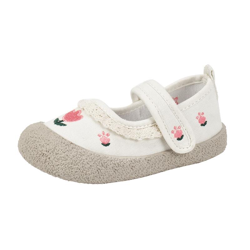 Детские кроссовки весна новые детские парусиновые туфли вышитые кроссовки девочка квадратный носок туфли для девочек милая детская обувь на платформе детская обувь